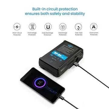 REYTRIC 95Wh(6600mAh) V Mount/V-Lock Battery with D-tap Output Charger and D-Tap Cable Compatible Video Camera Camcorder Broadcast LED Light Replacement Brick for DSLR