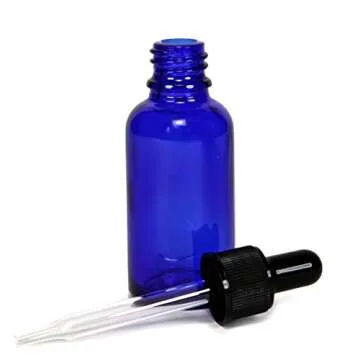 12 Cobalt Blue 1 oz Glass Bottles with Droppers