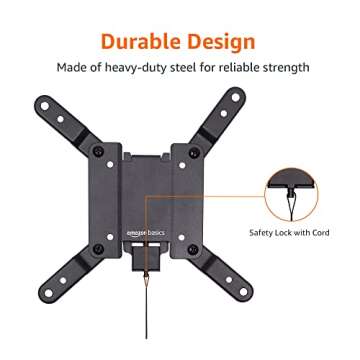 Amazon Basics TV Wall Mount fits 12-Inch to 40-Inch TVs and VESA 200x200