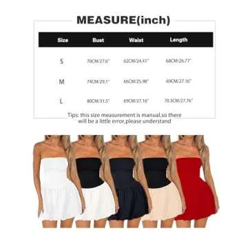 Meladyan Women's Dress - Cute Strapless Tube Mini Dress