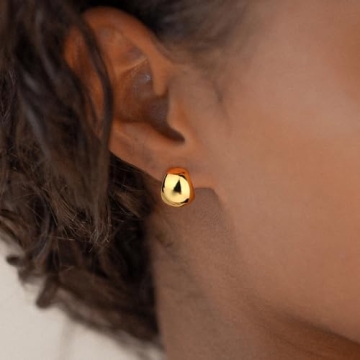 Hypoallergenic Chunky Gold Hoop Earrings for Women