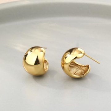 Hypoallergenic Chunky Gold Hoop Earrings for Women