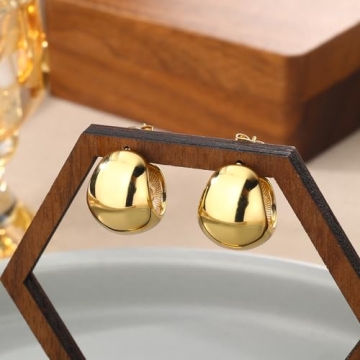 Hypoallergenic Chunky Gold Hoop Earrings for Women