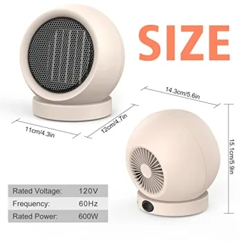 Coolfor PTC Ceramic Space Heater Fast Quiet Safe