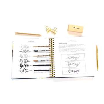 Pretty Simple Lettering: A Step-by-Step Hand Lettering and Modern Calligraphy Workbook for Beginners (Premium Spiral-Bound Hardcover)