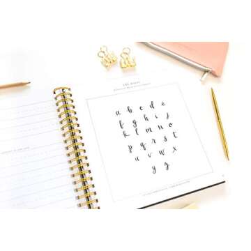 Pretty Simple Lettering: A Step-by-Step Hand Lettering and Modern Calligraphy Workbook for Beginners (Premium Spiral-Bound Hardcover)