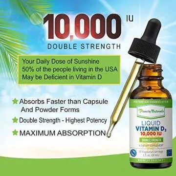 Power By Naturals Vitamin D3 Liquid Drops 10000 IU - Immune Support