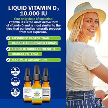 Power By Naturals Vitamin D3 Liquid Drops 10000 IU - Immune Support