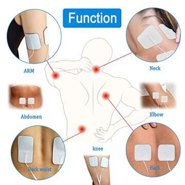 Durable TENS Unit Replacement Pads - Self-Adhesive Combo 12 Pcs