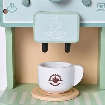 Wooden Coffee Maker Toy for Kids Educational Fun