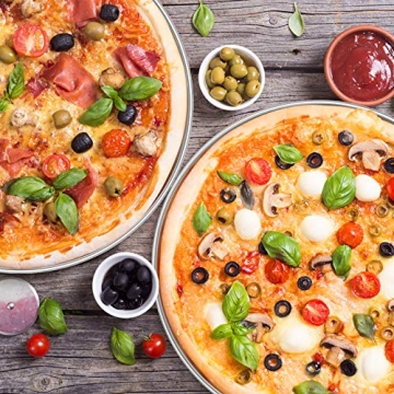 P&P CHEF 13½ Inch Stainless Steel Pizza Pan Set - Versatile & Durable