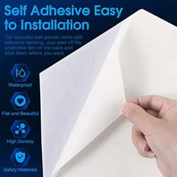 Hanaive 24 Pack Self-Adhesive Acoustic Panels 12" X 10" X 0.4" Hexagon Sound Proof Foam Panels High Density Beveled Edge Sound Proofing Padding for Studio Home Wall (White)