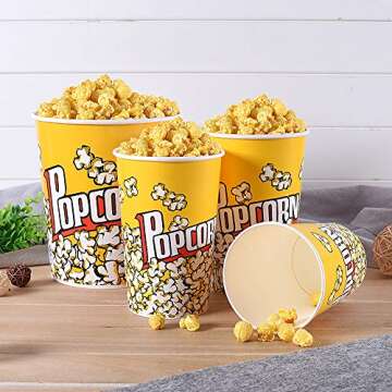 MyLifeUNIT Popcorn Boxes, 32 OZ Paper Popcorn Containers for Party and Movie Night (20 Pack)