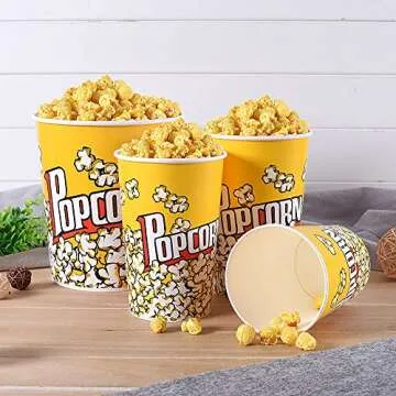 MyLifeUNIT Popcorn Boxes, 32 OZ Paper Popcorn Containers for Party and Movie Night (20 Pack)