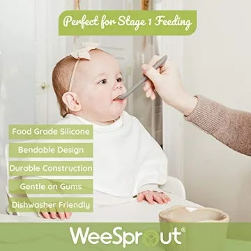 WeeSprout Silicone Baby Spoons for Safe Infant Feeding
