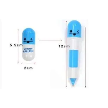 Cute Cartoon Vitamin Pill Ballpoint Pen Set for Kids