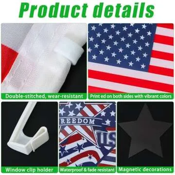 Tugaizi American Car Flags and Magnets Set