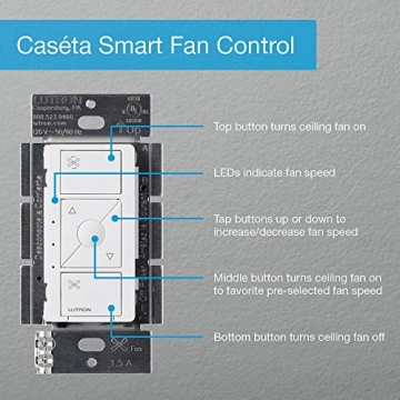 Lutron Caseta Fan Speed Switch for Smart Home Control