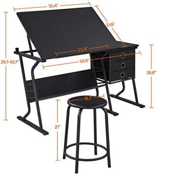 Versatile Yaheetech Drafting Table for Artists and Creatives