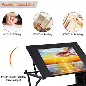 Versatile Yaheetech Drafting Table for Artists and Creatives