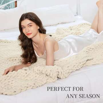 Admitrack Chunky Knit Blanket - Cozy Hand Knit Design