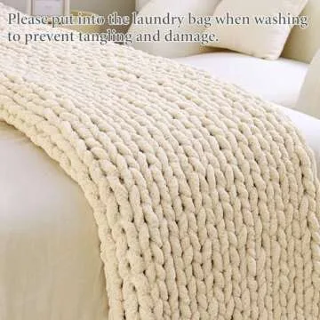Admitrack Chunky Knit Blanket - Cozy Hand Knit Design