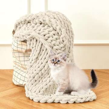 Admitrack Chunky Knit Blanket - Cozy Hand Knit Design