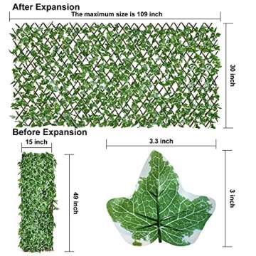 DearHouse Faux Ivy Privacy Screen for Indoor Outdoor Use
