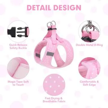 BINGPET Adjustable Reflective Cat and Puppy Harness