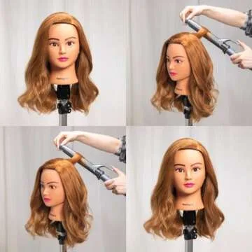 Hairingrid Mannequin Head 20"-22" 100% Human Hair Hairdresser Cosmetology Mannequin Manikin Training Head Hair and Free Clamp Holder (1906LB0414)
