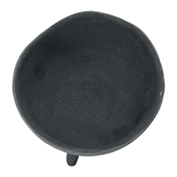 Creative Co-Op Boho Terracotta Footed Planter in Matte Black