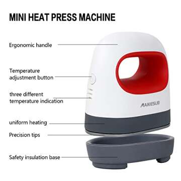 MAIKESUB Mini Heat Press - Perfect for Customized Crafts!