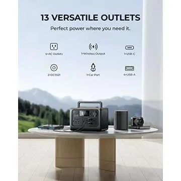 BLUETTI Portable Power Station EB55, 537Wh LiFePO4 Battery Backup w/ 4 700W AC Outlets (1400W Peak), 100W Type-C, Solar Generator for Outdoor Camping, Off-grid, Blackout (Solar Panel Optional)