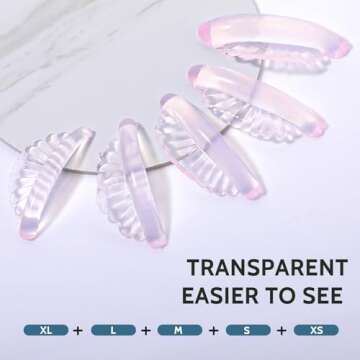 COMNICO 10 Pcs 5 Sizes Lash Lift Pads Self-Adhesive Super Soft Shell Pink Lash Perming Curler Shield Pads Reusable Professional Silicone Eyelash Curlers for All Eye Shapes Lash Lifting