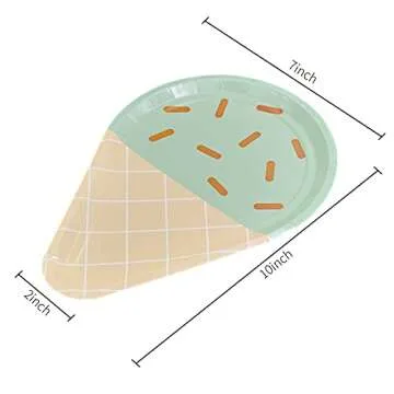 Patty Both 24 Pcs Ice Cream Party Plates,10'' Disposable Paper Plates for Summer Ice Cream Theme Bir...
