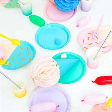 Patty Both 24 Pcs Ice Cream Party Plates,10'' Disposable Paper Plates for Summer Ice Cream Theme Birthday Baby Shower Wedding Family Activities Party Supply Decorations