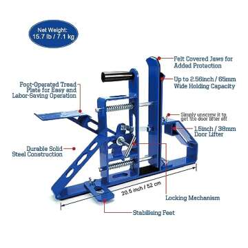 AUCO A002P Hands Free Solid Steel Door Clamp for Carpenters - Versatile Professional Tool