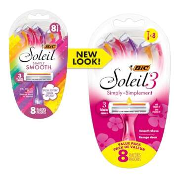 BIC Soleil Simply Smooth Women's Disposable Razors, 8 Piece Set with Moisture Strip
