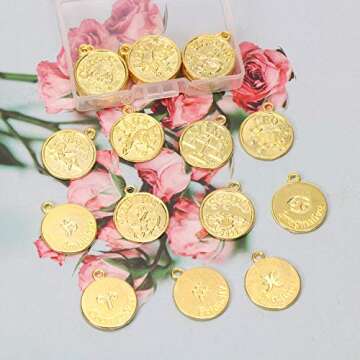 Zodiac Sign Charms - 24PCS for Crafting and Jewelry Making