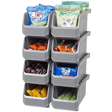 ReadySpace Plastic Containers for Organizing and Storage Bins for Closet, Kitchen, Office, or Pantry...
