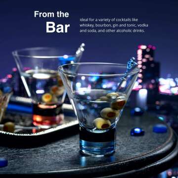 Stylish MITBAK Martini Glasses Set of 6 - 8 OZ