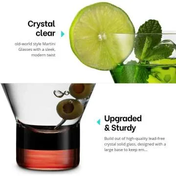 Stylish MITBAK Martini Glasses Set of 6 - 8 OZ