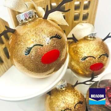 BEACON Glitter-It! Quick-Drying, Crystal Clear, Non-Toxic Glue for Sparkling Glass Decor & Ornament Crafting, 2-Ounce