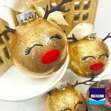 BEACON Glitter-It! Quick-Drying, Crystal Clear, Non-Toxic Glue for Sparkling Glass Decor & Ornament Crafting, 2-Ounce