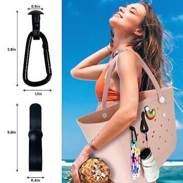 CULASIGN 6 Pcs Hooks Set Compatible for Bog Bags, Key Holder Compatible for Bog Bag Accessories, Ins...