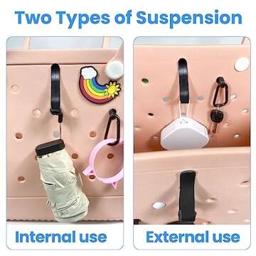 CULASIGN 6 Pcs Hooks Set Compatible for Bog Bags, Key Holder Compatible for Bog Bag Accessories, Insert Charm Carabiner Keychain for Beach Tote Bag