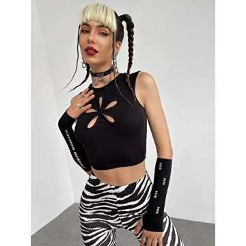 Verdusa Women's Crop, Black, Small