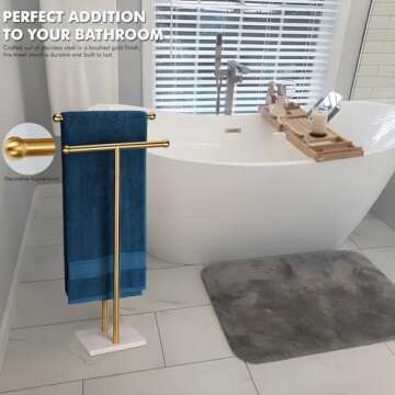 Elegant WAYDELI Standing Towel Rack - Stylish & Sturdy