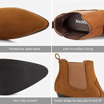 MaxMuxun Women's Chunky Heel Boots for Stylish Comfort