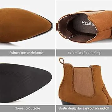 MaxMuxun Women's Chunky Heel Boots for Stylish Comfort